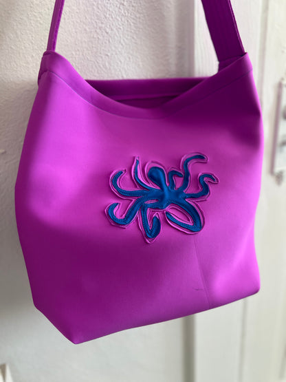 Appliquéd octopus bag