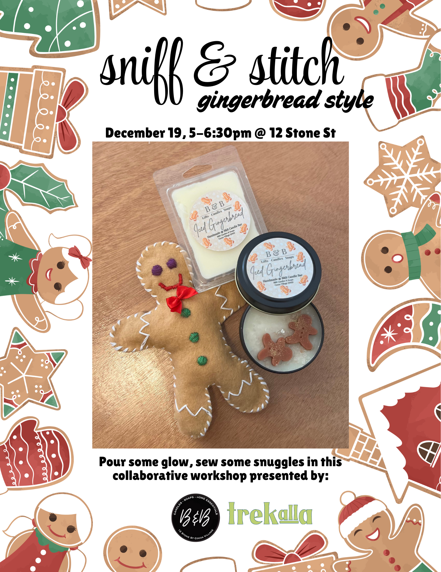 Sniff & Stitch gingerbread workshop